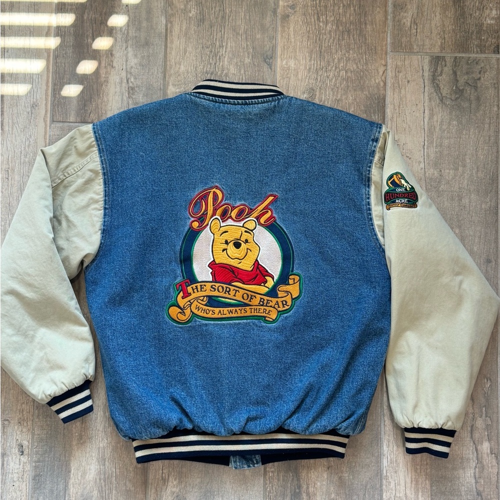 Vintage 90s Disney Winnie the Pooh denim varsity jacket XXXTENTACION